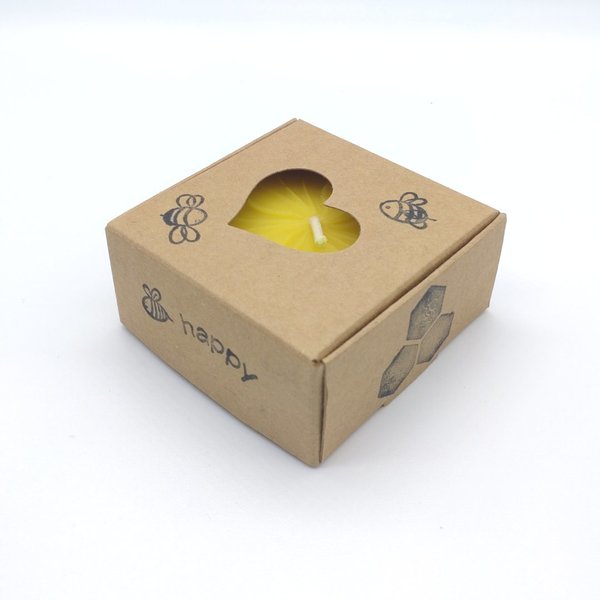 Maxi-Teelicht mit Blumenmotiv in Geschenkverpackung